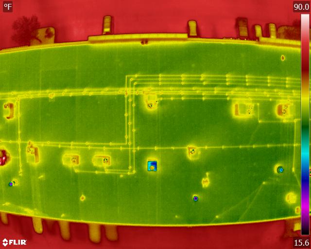 infrared image of a leak-free commercial roof